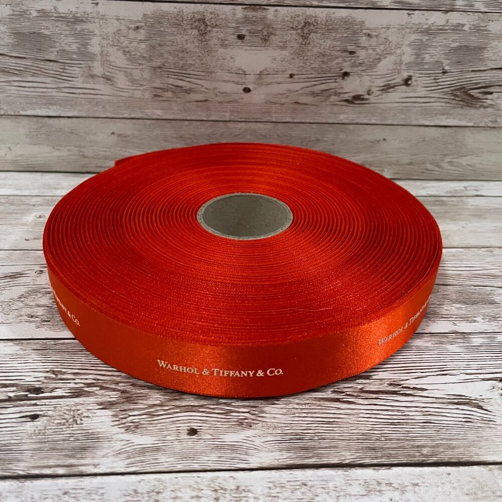 7" Diameter Roll of Red Warhol & Tiffany & Co. 1" Gift Ribbon